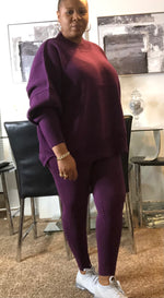 Load image into Gallery viewer, Essential sweater set - Plum
