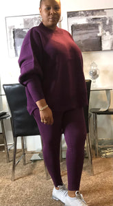 Essential sweater set - Plum