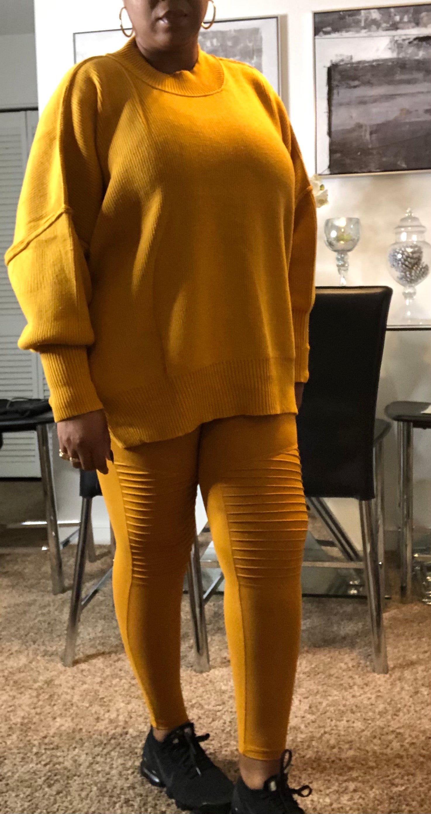 Essential sweater set -Golden Mustard